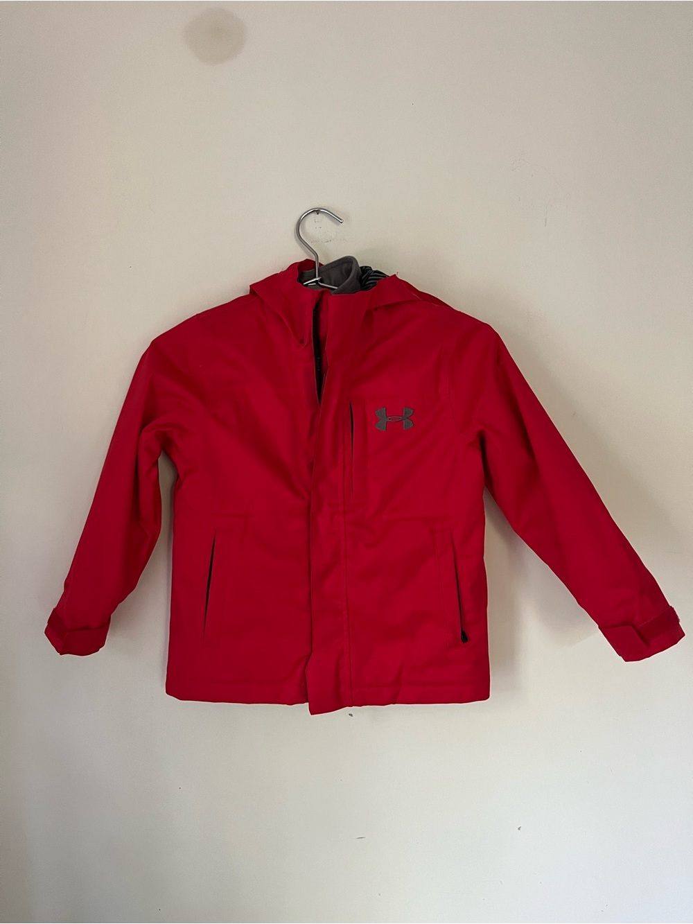 Under Armour Kids Red Hooded Coat with fleece liner